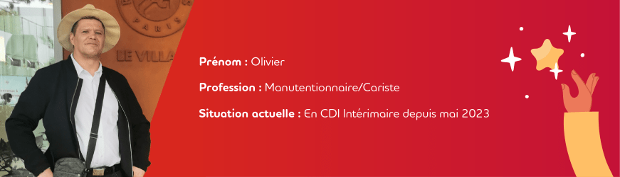  Mini infographie présentant le profil d’Olivier en CDI Intérimaire avec Adecco